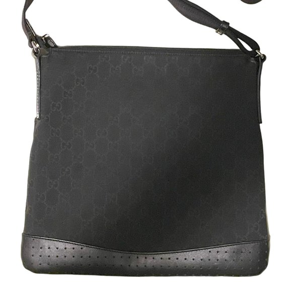GUCCI monogram black canvas crossbody / shoulder purse unisex - Picture 10 of 15